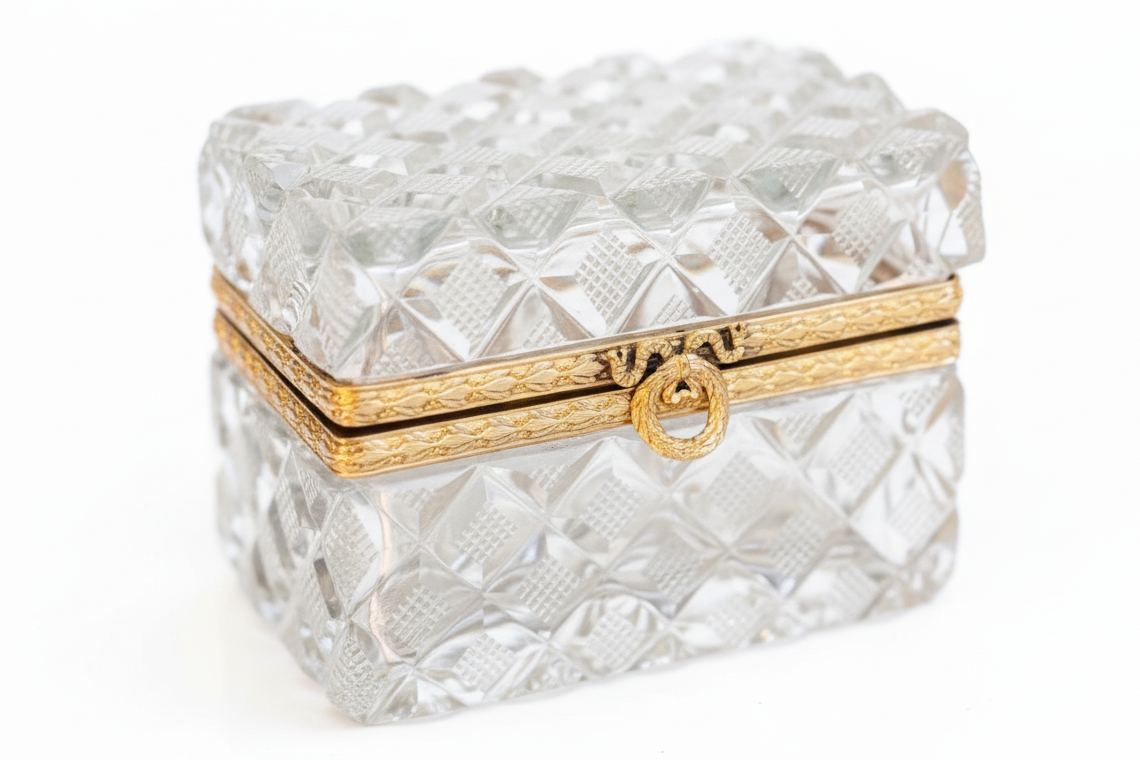 Antique Crystal Jewelry Casket