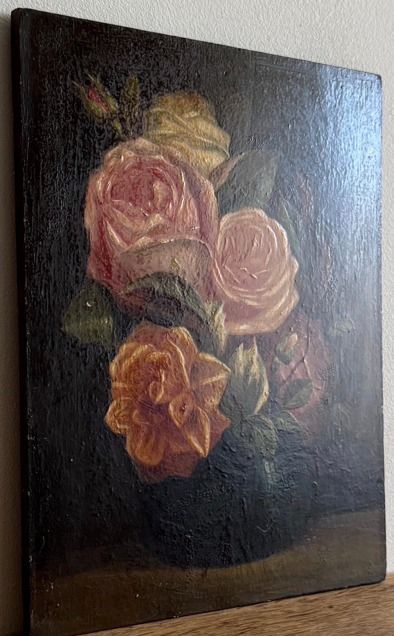 Antique Roses Still Life Oil Painting